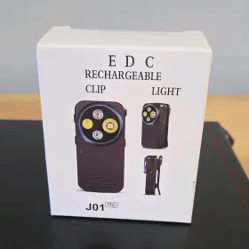 J01-pro Edc Clip Light Led Rechargeable Portable Black Plastic 4 Leds Cordless Compact