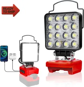 Edtran 744110456325 Cordless Led Flashlight For Craftsman V20 Battery 48w Work Light With Usb