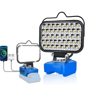Edtran 768383319903 Portable Work Light Compatible With Kobalt 24v Battery 80w 8000lm Cordless F
