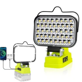 Ry18v5n Edtran Work Light For Ryobi 18v Battery 84w 8000lm Portable Cordless Floodlight With