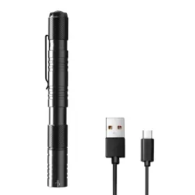 L91072 Elfgo Rechargeable Pen Light Zoomable Led Penlight Inspector Flashlight Pocket Fla