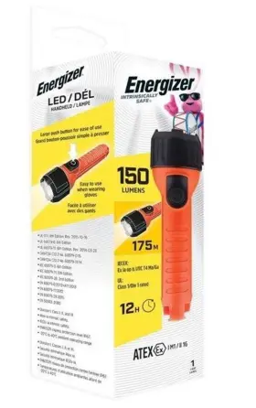 175m Energizer 039800133823 Atex Intrinsically Safe 2aa Led Hand Held Flashlight 150 Lumen A3