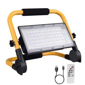E127 Eray 634715756329 Solar Rechargeable Led Work Lights With Remote - Portable Stand Worklight 135
