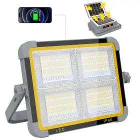 Sm-s8 Eray Rechargeable Led Work Light Portable Worklight With Dual Solar Panels &