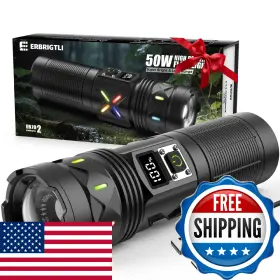 B0fhwdz8rc Erbrigtli Flashlights High Lumens 100000 Rechargeable Super Bright 50w Led Long