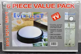 Ever-light 674986000196 6 Portable Battery Operated Lights Simple Press On/off