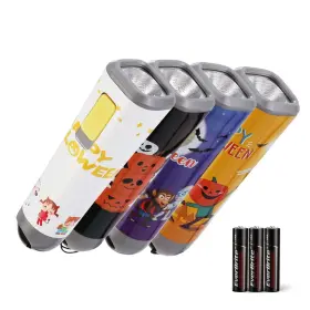012070 Everbrite Halloween Led Flashlight 4-pack Handheld Torch With Lanyard 12aaa Battery