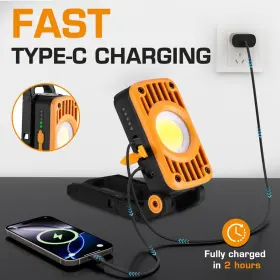 061097  Everbrite Rechargeable Led Cob Work Light 1200lm Foldable 180 Adjustable Stands