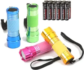 Everbrite 820909731764 4pack Mini Led Aluminum Flashlight Party Favor Color Assorted With Handle