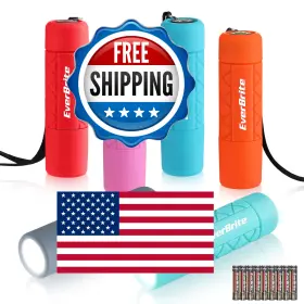 B099df293g Everbrite 6-pack Mini Led Flashlight Set Small Multicolor With Lanyard Aaa Ba