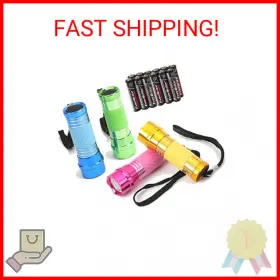E000015a Everbrite 4-pack Mini Led Aluminum Flashlight Party Favors Colors Assorted For H