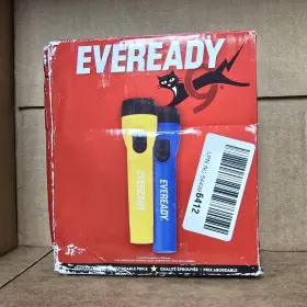 Eveready 6412 Led Flashlights Blue And Yellow With Wrist Strap Aa Battery Powered