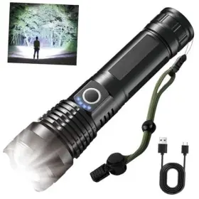 1pc-with Ewenele 788081195029 Rechargeable Flashlight 990 000 High Lumens Tactical Led Alloy Frame
