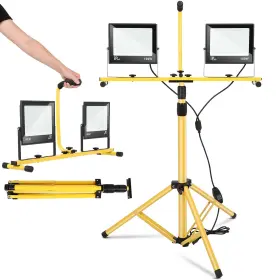 133961 Fahkns 30000 Lumen Led Work Lights With Stand Portable 2 Head Light Adju