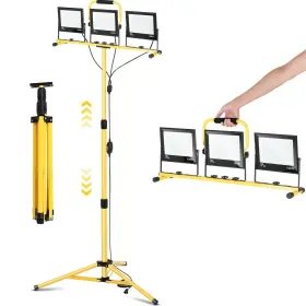 133962 Fahkns 30000lumen Led Work Lights With Stand Portable 3 Head Light On I