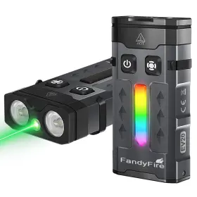 1100 Fandyfire Ev20 Lumen Small Edc Keychain Flashlight With Green Beam - Rechargeable Rgb L