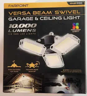 Farpoint 845181031005 Versa Beam Swivel Garage And Celing Light 10 000 Lumens