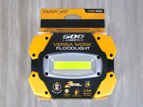 Fl166012 Farpoint Cob Tec Versa Work Flood Light By 600 Lumens With Battery Powered - New