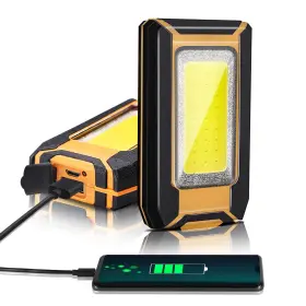 Favorlite 973365302079 2 Pack 40w 1600lm Led Work Light Rechargeable Portable Magnetic Flood Lights
