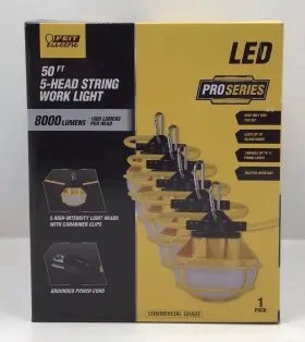 Feit Electric 017801726145 Led Pro Series 50 Ft 5 Head String Work Lights Open Box