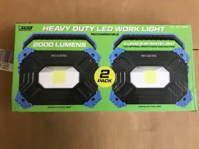 Feit Electric 1464865 Heavy Duty Led Work Light 2 Pk Rechargeable 2000 Lumens