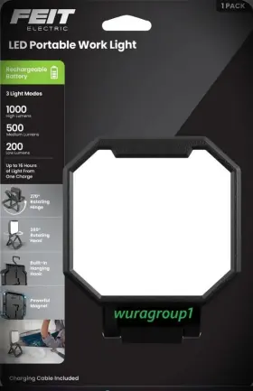 Work1000 Feit Electric Work1000/fold/bat 1000l Portable Rechargeable Work Light Power Bank 1pc