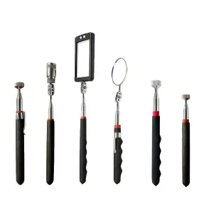 Ferropeak 769284275787 Telescoping Magnetic Pickup Tool Set 2pcs Round And Square 6 Pack Black