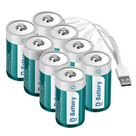 5600mwh Fitinoch Dba008 8 Pack Rechargeable Lithium D Cell Batteries With Usb 4 In 1