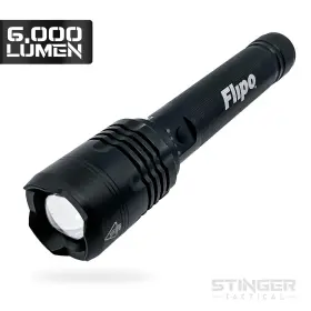 Flipo 768824452411 Stinger Tactical 6 000 Lumen Rechargeable Flashlight