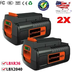 Bl20362-xj For Black Decker Lbxr2036 2pcs 40v Max Lbxr36 Lbx2040 Lbx36 36v 4.0 Ah Battery