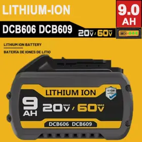 Dcb606-2 For Dewalt Dcb606 Dcb609 20v/60v Max De Walt 9ah Lithium-ion Battery Pack New