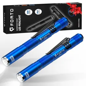 B0dcy8p2b1 Forto Led Pen Light 200 Lumens Pocket Flashlight Ip67 Waterproof 2 Modes Pack