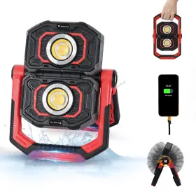 Ft-vs2000r Forto Portable Led Work Light Rechargeable Worklight 8 Modes Ip67 Waterproof Dou