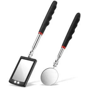 Frienda 313033685602 2 Pieces Lighted Telescoping Inspection Mirror Flexible Retractable Led