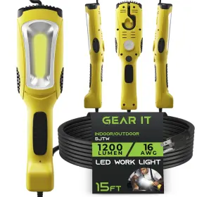 Gearit 769272833654 Led Work Light 15 Feet 1200 Lumen Cob - 16 Gauge Sjtw Indoor/out