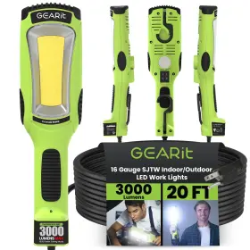 Gearit 815248025032 Led Work Light 20 Feet 3000 Lumen Cob 16 Gauge Sjtw Indoor/outdoor Nema 51