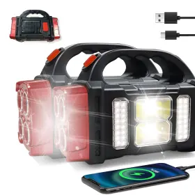 B0fqcsyrh5 Geebonflugens Solar Flashlight Usb/solar 4 Modes Power Bank Weatherproof