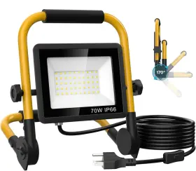 Zh-sj-70w Giloirweea 10000lm Led Work Light Portable With 16.4ft/5m Cord - Ip66 Waterp