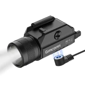 Gm9721 Gmconn 1250 Lumen Pistol Light Compact Adjustable Rail Mounted Fla... Fast Ship