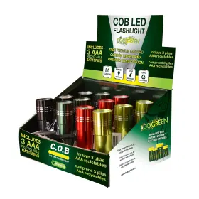 Gg-113-cobd12 Go Green Power Gogreen Cob Led Flashlight Display Assorted Colors