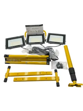 Rv-a-028 Gobright 31000lm Led Work Light 3 Head Tripod Stand Color Temp Yellow