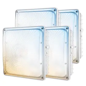 Slclqs100mw-4p-w Goldinfu 100w Led Canopy Lights 4pack 40/60/80/100w Selectable 15000lm 5000k Square