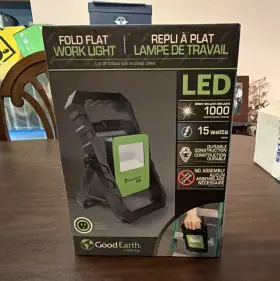 Wl1176-bk2-00lf1-g Good Earth Lighting Led Fold Flat Worklight 1000 Lm 15w 120v Corded Mpn