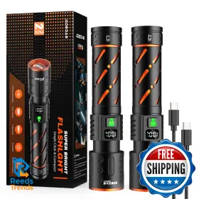 B0flykkbd2 Gosdas Rechargeable Flashlights High Lumens 10000 2 Pack Super Bright 30w Led