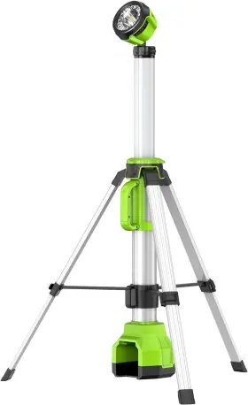 Greenworks 841821099459 24v Work Light With Tripod Stand Max 2200 Lumens 4 Modes Extendable