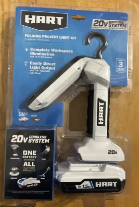 Hphl33b Hart 20v Cordless Folding Project Light Kit - White... Free S&h