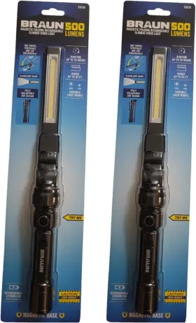 Hft 726084866980 500 Lumen Led Rechargeable Magnetic Handheld Foldable Slim Bar Work Light - Comp
