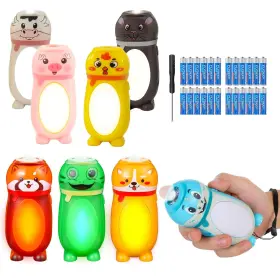 B0f5gx7nvs Hilngav 8 Pack Mini Led Flashlights For Kids Cute Animal Aaa Flashlight Bundle