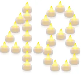 Hfsnb48zs Homemory 48 Pack Waterproof Flameless Floating Tealights Battery Flickering