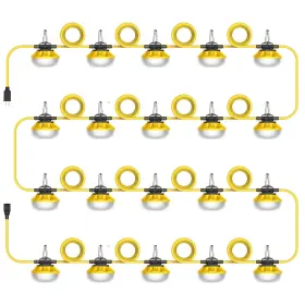 Hooyan 791162298380 Construction Lights String Temporary Lighting - 200ft Work Light Stringer Wit